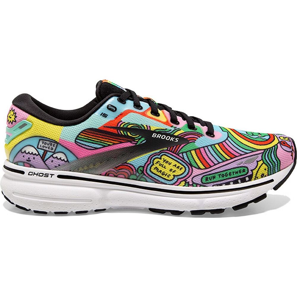 Brooks Mens Ghost 15 Running Sneakers US 13 M EU 47.5 Multicolor Athletic EUC